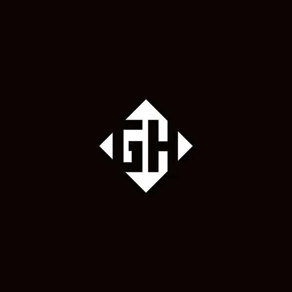 Projeto Logotipo Monograma Com Forma Quadrada Diamante Isolado Fundo Preto —  Vetores de Stock