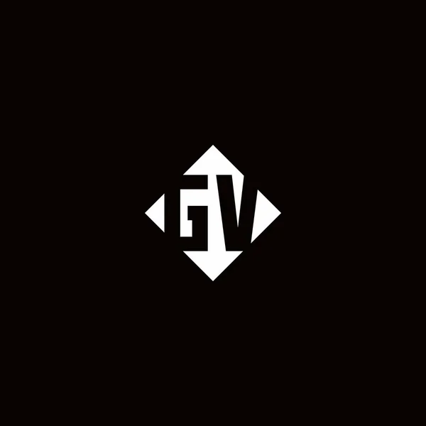 Projeto Logotipo Monograma Com Forma Quadrada Diamante Isolado Fundo Preto —  Vetores de Stock