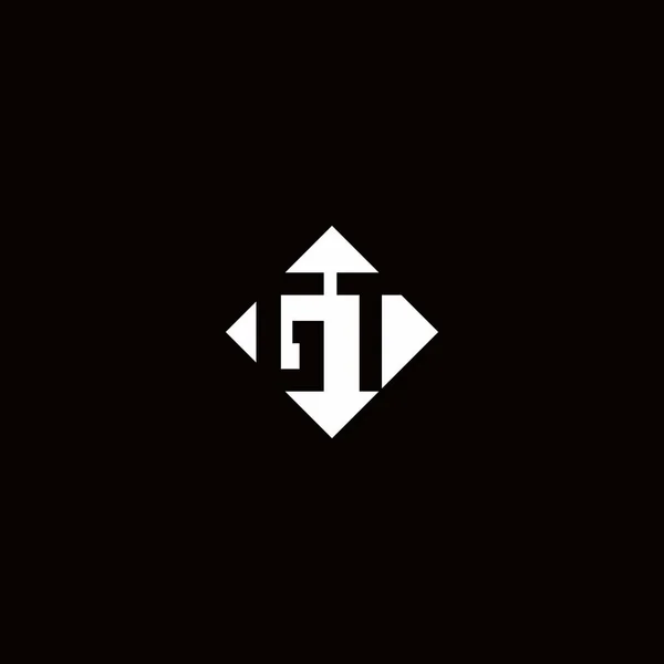 Дизайн Логотипу Монограми Діамантовою Квадратною Формою Ізольовано Чорному Фоні — стоковий вектор