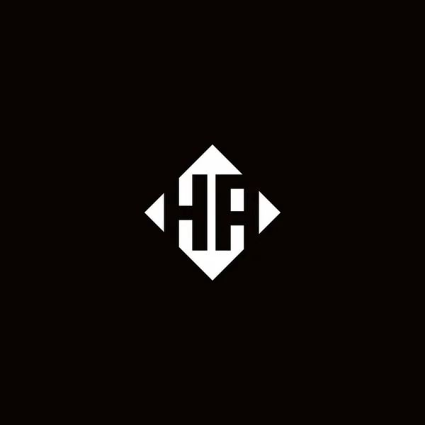 Дизайн Логотипа Монограммы Алмазной Квадратной Формой Изолирован Черном Фоне — стоковый вектор
