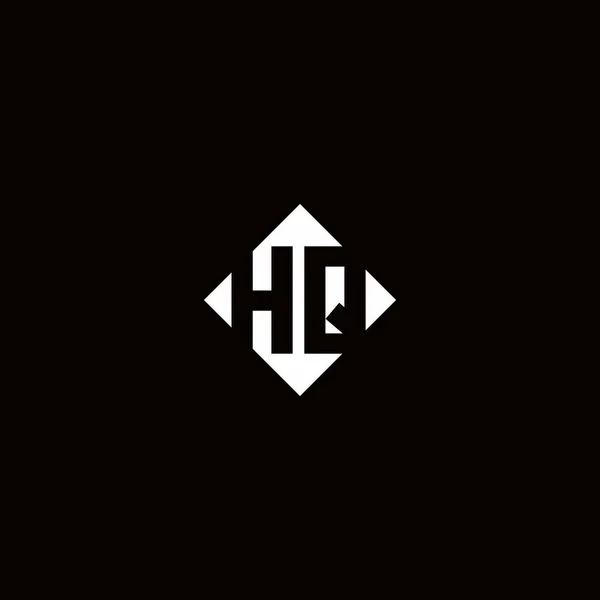 Projeto Logotipo Monograma Com Forma Quadrada Diamante Isolado Fundo Preto — Vetor de Stock