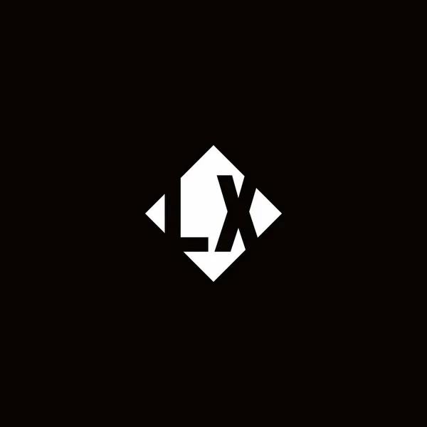 Logo Monogramme Avec Forme Carrée Diamant Isolé Sur Fond Noir — Image vectorielle