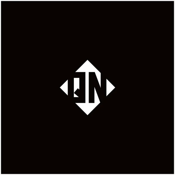 Monogram Logo Ontwerp Met Diamant Vierkante Vorm Geïsoleerd Zwarte Achtergrond — Stockvector