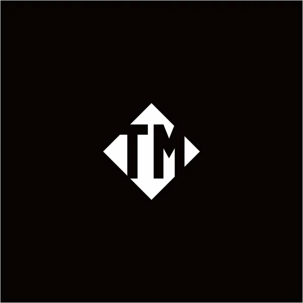Дизайн Логотипа Монограммы Алмазной Квадратной Формой Изолирован Черном Фоне — стоковый вектор