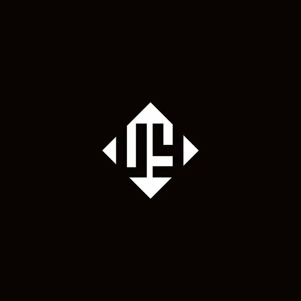 Siyah Arkaplanda Izole Edilmiş Elmas Kare Şekilli Monogram Logo Tasarımı — Stok Vektör