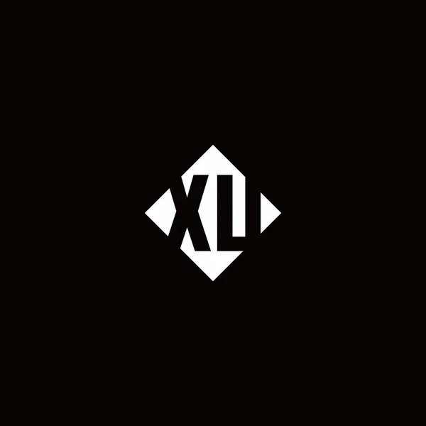Monogram Logo Design Diamond Square Shape Isolated Black Background — Stock Vector
