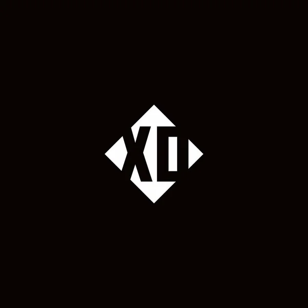 Monograma Logo Design Formă Pătrată Diamant Izolat Fundal Negru — Vector de stoc