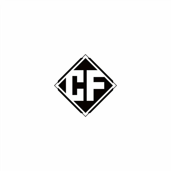Conception Logo Monogramme Avec Forme Carrée Diamant Isolé Sur Des — Image vectorielle
