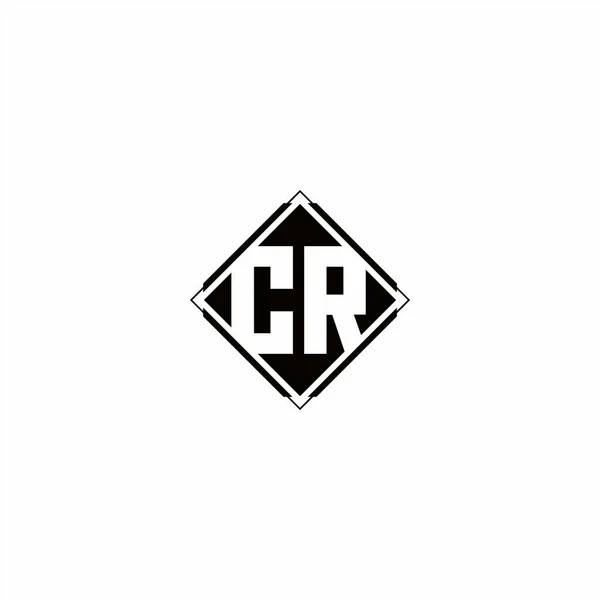 Monogram Logo Ontwerp Met Diamant Vierkante Vorm Geïsoleerd Zwarte Kleuren — Stockvector