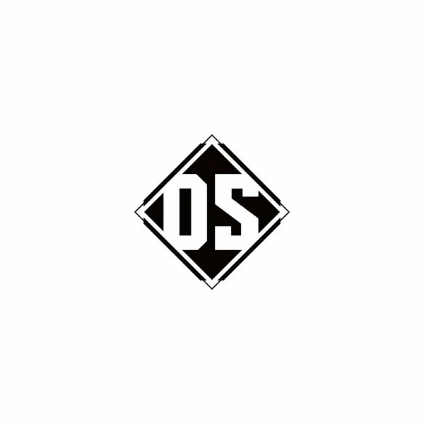 Monogramm Logo Design Mit Raute Quadratische Form Isoliert Auf Schwarzen — Stockvektor