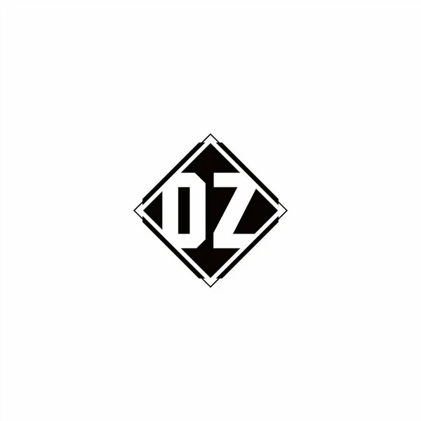 Monogramm Logo Design Mit Raute Quadratische Form Isoliert Auf Schwarzen — Stockvektor