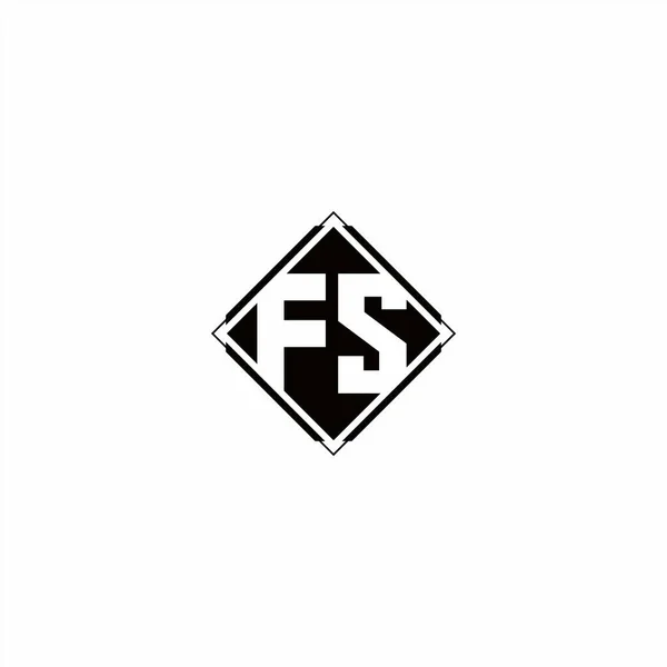 Monogram Logo Design Diamantovým Čtvercovým Tvarem Izolované Černých Barvách Bílém — Stockový vektor