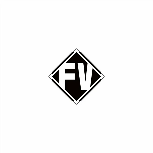 Projeto Logotipo Monograma Com Forma Quadrada Diamante Isolado Cores Pretas —  Vetores de Stock