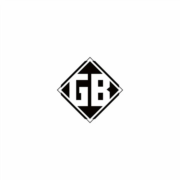 Conception Logo Monogramme Avec Forme Carrée Diamant Isolé Sur Des — Image vectorielle