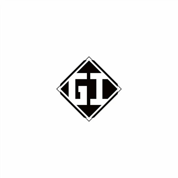 Monogramm Logo Design Mit Raute Quadratische Form Isoliert Auf Schwarzen — Stockvektor