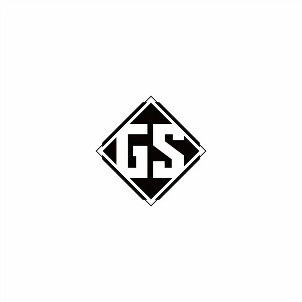 Monogramm Logo Design Mit Raute Quadratische Form Isoliert Auf Schwarzen — Stockvektor