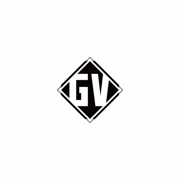 Monogramm Logo Design Mit Raute Quadratische Form Isoliert Auf Schwarzen — Stockvektor