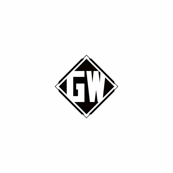 Monogramm Logo Design Mit Raute Quadratische Form Isoliert Auf Schwarzen — Stockvektor