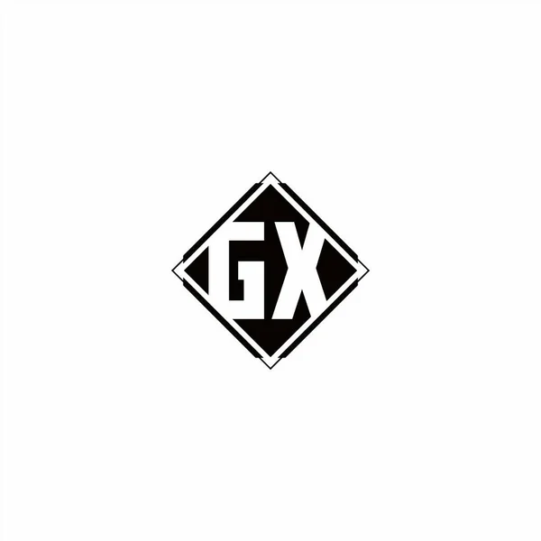 Monogram Logotyp Design Med Diamant Fyrkantig Form Isolerad Svarta Färger — Stock vektor