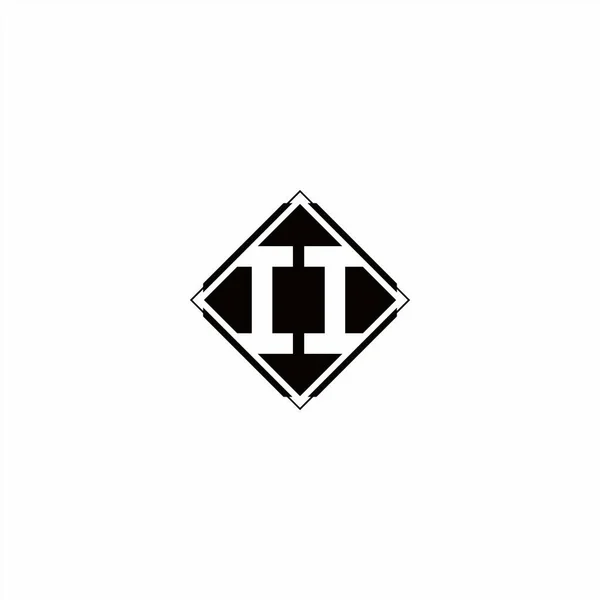 Monogram Logo Ontwerp Met Diamant Vierkante Vorm Geïsoleerd Zwarte Kleuren — Stockvector