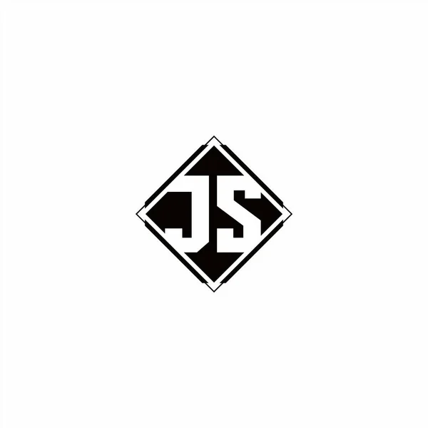 Monogramm Logo Design Mit Raute Quadratische Form Isoliert Auf Schwarzen — Stockvektor