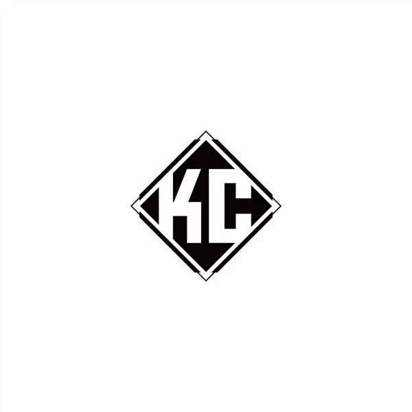 Monogram Logo Design Diamond Square Shape Isolated Black Colors White — Stock Vector