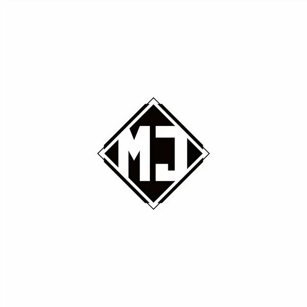 黒と白の背景に隔離されたダイヤモンドの正方形の形状を持つモノグラムのロゴデザイン — ストックベクタ