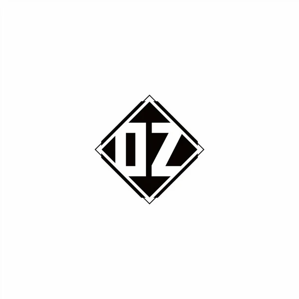 Monogram Logo Design Diamantovým Čtvercovým Tvarem Izolované Černých Barvách Bílém — Stockový vektor