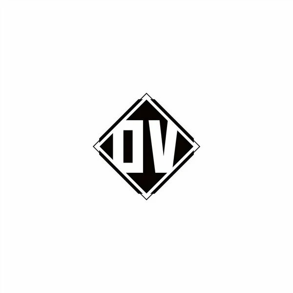 Monogram Logo Ontwerp Met Diamant Vierkante Vorm Geïsoleerd Zwarte Kleuren — Stockvector