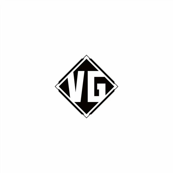 Projekt Logo Monogramu Diamentowym Kwadratowym Kształtem Odizolowanym Czarnych Kolorach Białym — Wektor stockowy