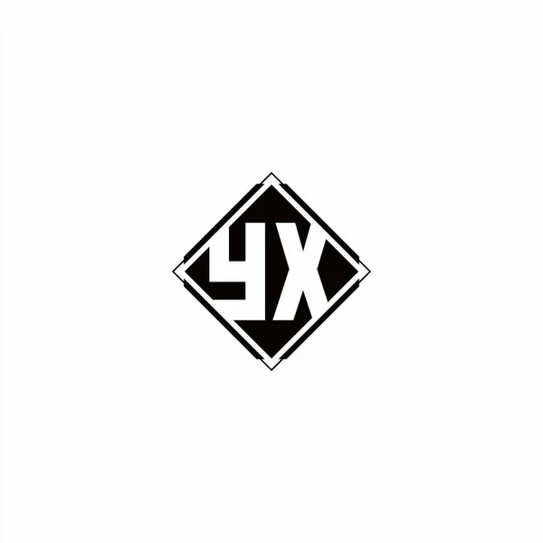 Diseño Del Logotipo Del Monograma Con Forma Cuadrada Diamante Aislada — Archivo Imágenes Vectoriales
