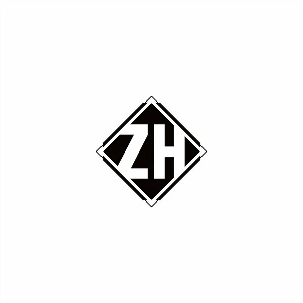 Дизайн Логотипа Монограммы Бриллиантовой Квадратной Формой Изолирован Черном Белом Фоне — стоковый вектор