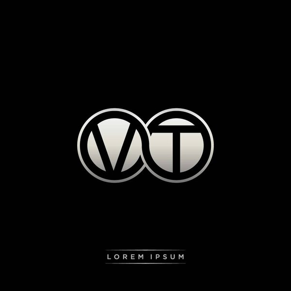 Initial letter linked circle capital monogram logo modern template gold color version isolated on black background