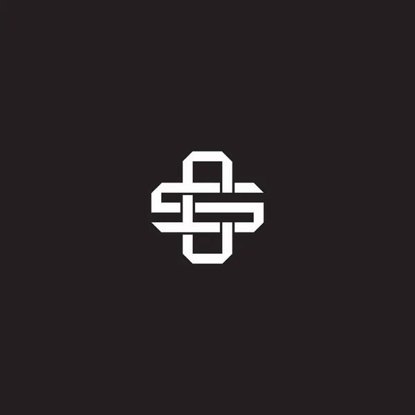 Počáteční Písmeno Překrývající Logo Monogram Čára Styl Izolovaný Černém Pozadí — Stockový vektor