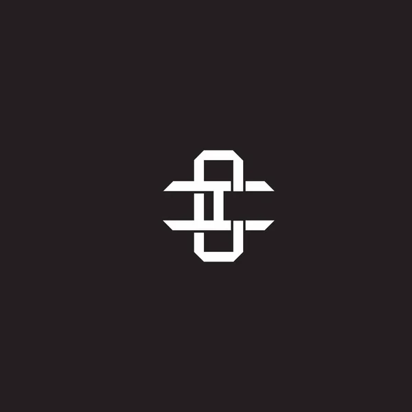 Αρχικό Γράμμα Αλληλοεπικαλυπτόμενο Λογότυπο Μονόγραμμα Γραμμή Τέχνη Στυλ Απομονωμένο Μαύρο — Διανυσματικό Αρχείο