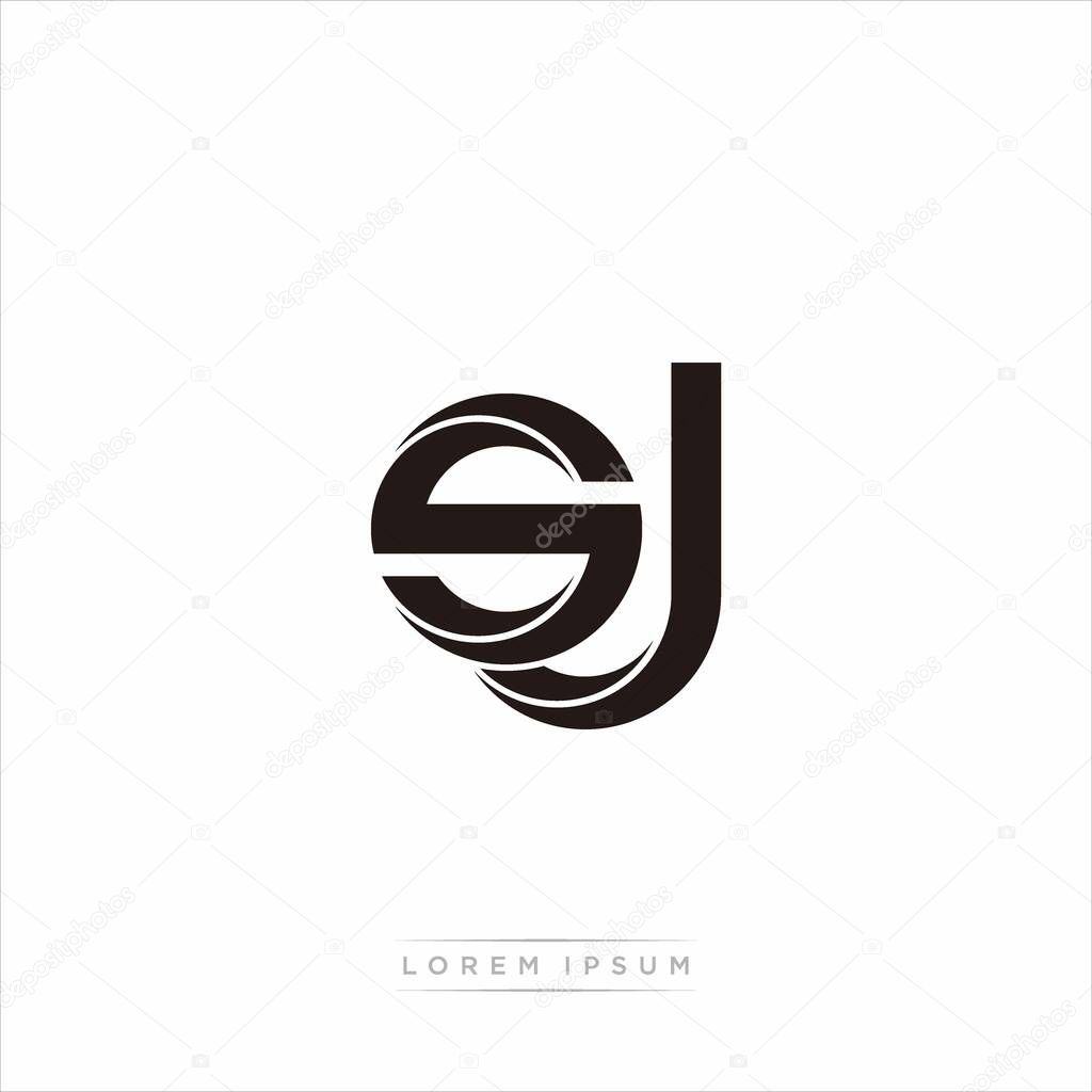 Initial Letter Split Lowercase Modern Monogram linked outline rounded logo isolated on white background