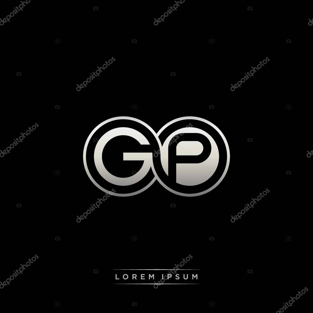 Initial letter linked circle capital monogram logo modern template gold color version isolated on black background