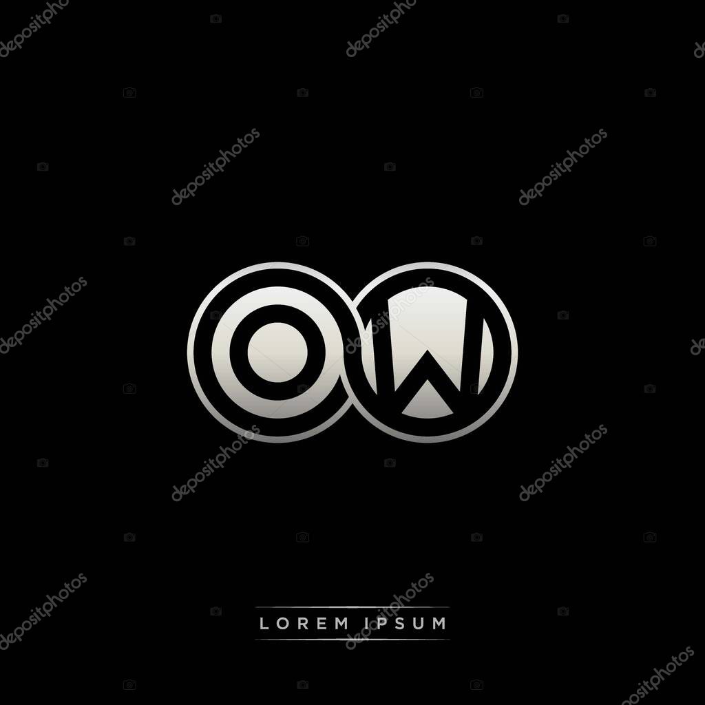 Initial letter linked circle capital monogram logo modern template gold color version isolated on black background