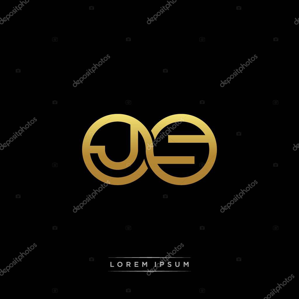 Initial letter linked circle capital monogram logo modern template gold color version isolated on black background