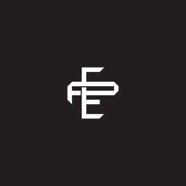 Birbiriyle örtüşen ilk harf logo monogram çizgisi resim biçimi siyah arkaplan şablonu üzerinde izole