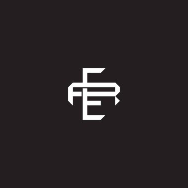 Birbiriyle örtüşen ilk harf logo monogram çizgisi resim biçimi siyah arkaplan şablonu üzerinde izole