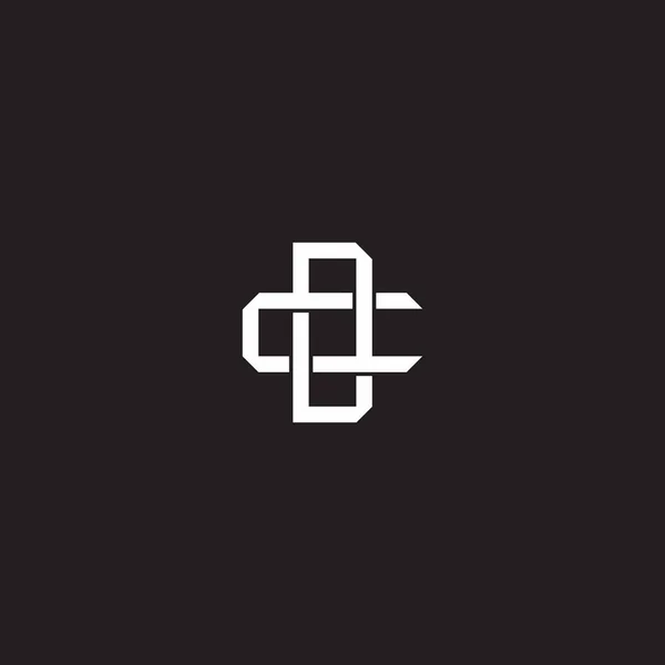 Αρχικό Γράμμα Αλληλοεπικαλυπτόμενο Λογότυπο Μονόγραμμα Γραμμή Τέχνη Στυλ Απομονωμένο Μαύρο — Διανυσματικό Αρχείο