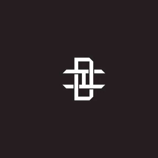Carta Inicial Superpuesta Entrelazar Logotipo Monograma Estilo Arte Línea Aislado — Vector de stock