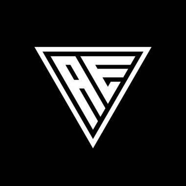 Siyah arkaplan geometrik vektör simgesi üzerinde izole edilmiş tirangle şekilli AE logo monogramı