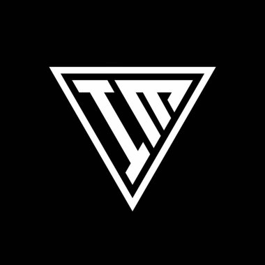 Siyah arkaplan geometrik vektör simgesinde izole edilmiş tirangle şekilli IM Logo monogramı