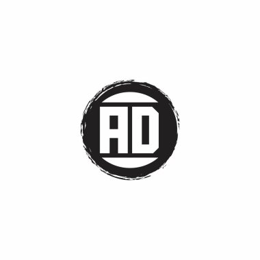 AD Logo İlk Harf Monogramı Astrac Circle şekil tasarım şablonu beyaz arkaplanda izole