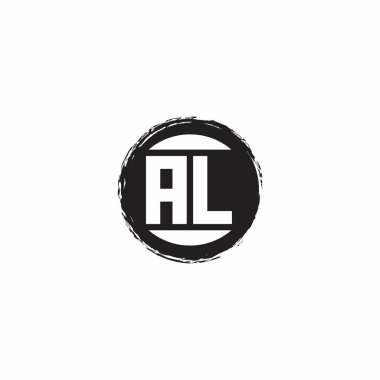 ALI Logo İlk Harf Monogramı Astrac Circle şekil tasarım şablonu beyaz arkaplanda izole