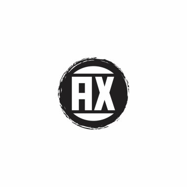 AX Logo İlk Harf Monogramı Astrac Circle şekil tasarım şablonu beyaz arkaplanda izole