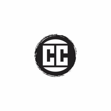 Beyaz arkaplanda izole edilmiş abstrac çember şekil tasarım şablonu ile CC Logo İlk Harf Monogramı