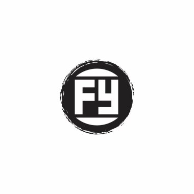 FY Logo İlk Harf Monogramı Astrac Circle şekil tasarım şablonu beyaz arkaplanda izole
